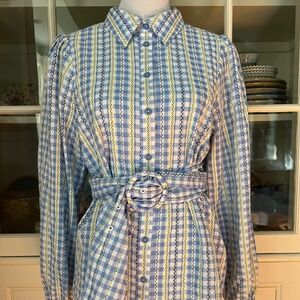 Hunkon Belted Shirt, Size Medium, Copenhagen Danish Designer